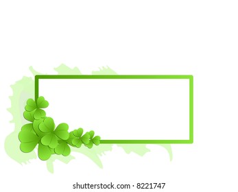Decorative frame with clovers - vector illustration