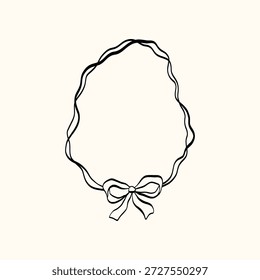 Colección decorativa del marco con contornos garabateados, arcos y acentos ornamentados. Perfecto para Pascua, cumpleaños, Boda, tarjetas de Navidad, sellos, etiquetas y decoración de celebración romántica.