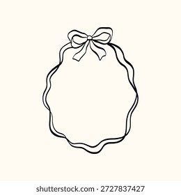Colección decorativa del marco con contornos garabateados, arcos y acentos ornamentados. Perfecto para Pascua, cumpleaños, Boda, tarjetas de Navidad, sellos, etiquetas y decoración de celebración romántica.