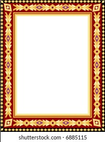 Decorative frame with color ornaments
