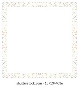 Decorative frame of colored dashes. Perfect as a photo frame, for scrapbooking, postcards, posters, invitation cards. 