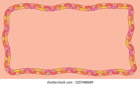 Decorative frame with colorful wavy rings