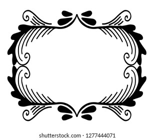 Decorative frame composition with, flowers, ornate elements in doodle style. Floral, ornate, decorative design elements