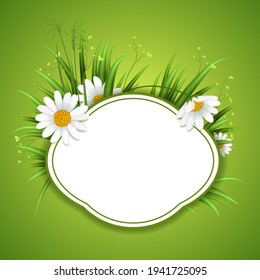 Decorative frame copyspace with daisy flower design