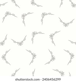 Decorative frame corner seamless pattern. Suitable for backgrounds, wallpapers, fabrics, textiles, wrapping papers, printed materials, and many more.