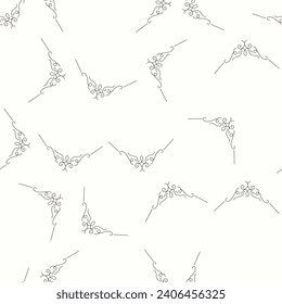 Decorative frame corner seamless pattern. Suitable for backgrounds, wallpapers, fabrics, textiles, wrapping papers, printed materials, and many more.