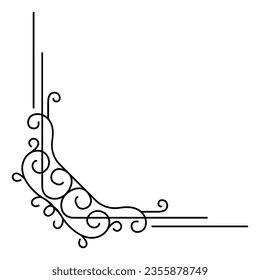 Decorative frame corner. Frame corner vector illustration. Suitable for wedding invitation, aesthetic decoration, social media post, banner, promotion, advertising, etc.