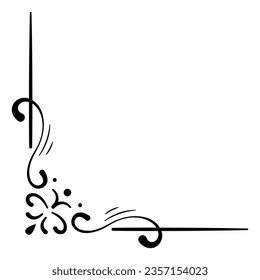 Decorative frame corner. Frame corner vector illustration. Suitable for wedding invitation, aesthetic decoration, social media post, banner, promotion, advertising, etc.