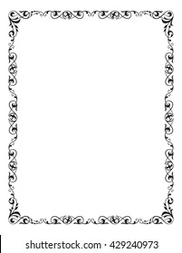 Decorative Frame, Corner, Vignette. Letter Page Size.