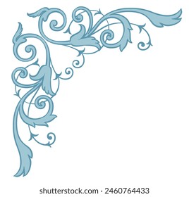 Decorative frame corner in vintage style. Vector illustration.