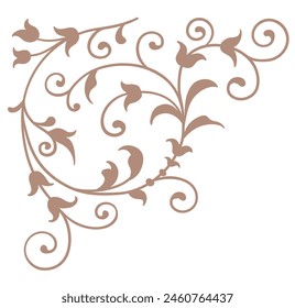 Decorative frame corner in vintage style. Vector illustration.