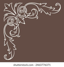 Decorative frame corner in vintage style. Vector illustration.