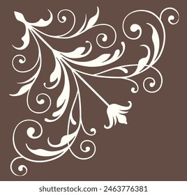 Decorative frame corner in vintage style. Vector illustration.