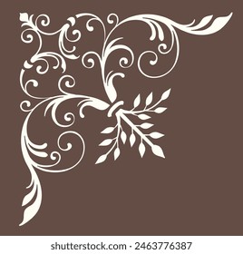 Decorative frame corner in vintage style. Vector illustration.