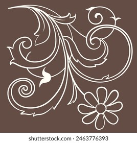 Decorative frame corner in vintage style. Vector illustration.