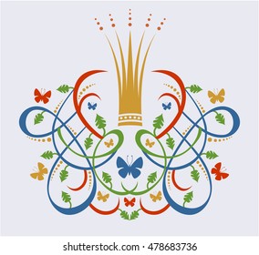 Decorative frame with crown