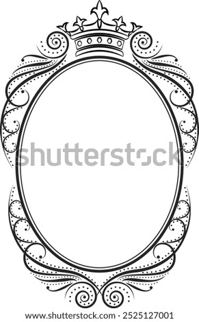 decorative frame with crown, vector illustration