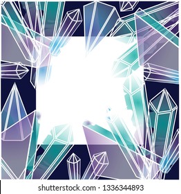 decorative frame. crystals of different shapes. vector illustration. EPS 10.