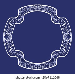 decorative frame with curls and patterns