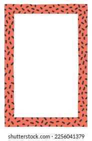 Decorative frame of dashes. Frame in A4 format. Perfect as a photo frame, for scrapbooking, postcards, posters, invitation cards.
