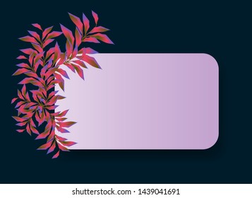 Decorative frame design with botany leaves ornament - for brochure, greeting card, flyer
