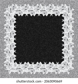 Decorative frame. Design element with imitation of stone carving or gypsum stucco. Vector illustration