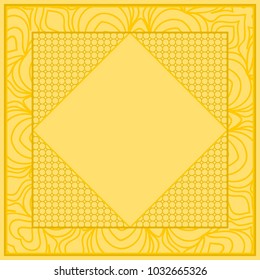 decorative frame design with lace elements. vector illustration. yellow color