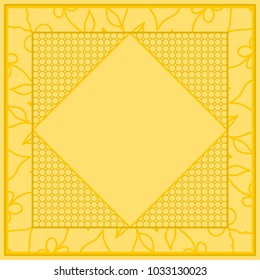decorative frame design with lace elements. vector illustration. yellow color