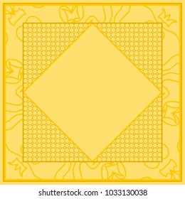 decorative frame design with lace elements. vector illustration. yellow color