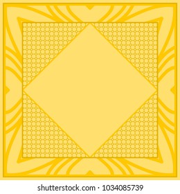 decorative frame design with lace elements. vector illustration. yellow color