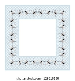 Decorative frame design with mosquitoes