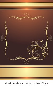 Decorative frame for design on the brown background. Vector