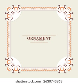 decorative frame design with ornamental corner elements in earthy tones