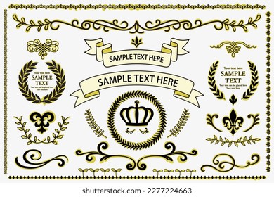 decorative frame design set, vector illustration