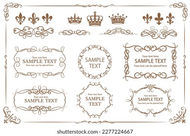 decorative frame design set, vector illustration