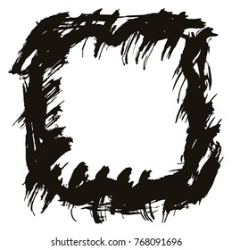 Decorative frame for design. Vector graphic grunge elements for the background. Isolated flat ilustration, texture for text. Brush brushstrokes, banner, borders.