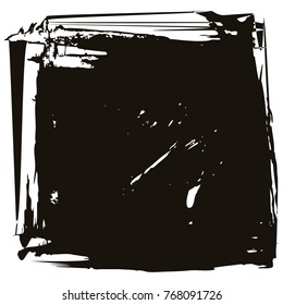 Decorative frame for design. Vector graphic grunge elements for the background. Isolated flat ilustration, texture for text. Brush brushstrokes, banner, borders.
