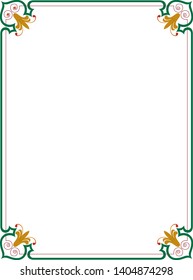 Decorative frame for design, vector template on white background.