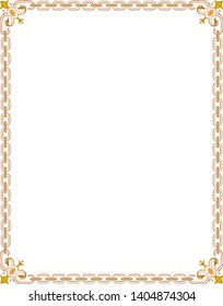 Decorative frame for design, vector template on white background.