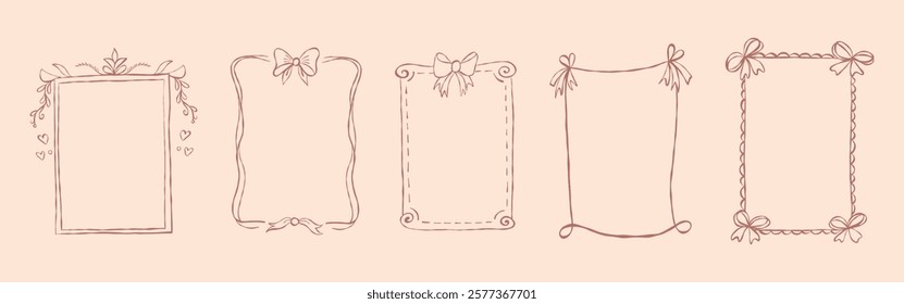 Decorative frame designs with bows and embellishments for creative projects