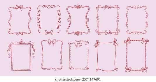 Decorative frame designs for various artistic and creative projects on a soft pastel background