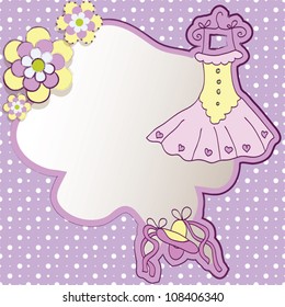 decorative  frame with a dress and ballet pointes