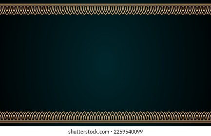 Decorative frame Elegant for design in Islamic style, place for text. golden border and green background.