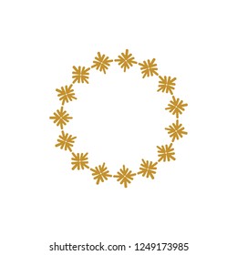 Decorative frame. Elegant element for design in Eastern style, place for text. Floral golden border. Lace illustration for invitations and greeting cards.