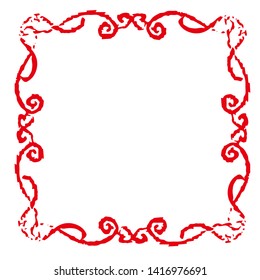 Decorative frame. Elegant element for design in Eastern style, place for text. Floral golden border. Lace illustration for invitations and greeting cards