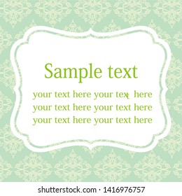 Decorative frame. Elegant element for design in Eastern style, place for text. Floral golden border. Lace illustration for invitations and greeting cards
