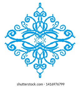 Decorative frame. Elegant element for design in Eastern style, place for text. Floral golden border. Lace illustration for invitations and greeting cards