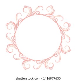 Decorative frame. Elegant element for design in Eastern style, place for text. Floral golden border. Lace illustration for invitations and greeting cards