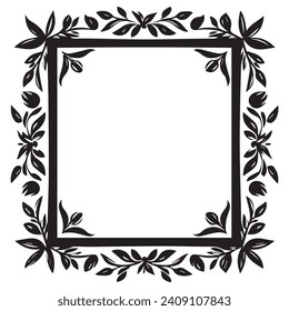 Decorative frame Elegant element for design in Eastern style, black border.