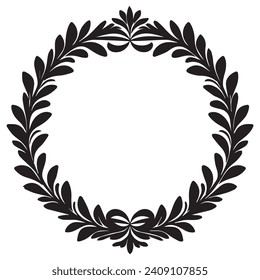 Decorative frame Elegant element for design in Eastern style, black border.